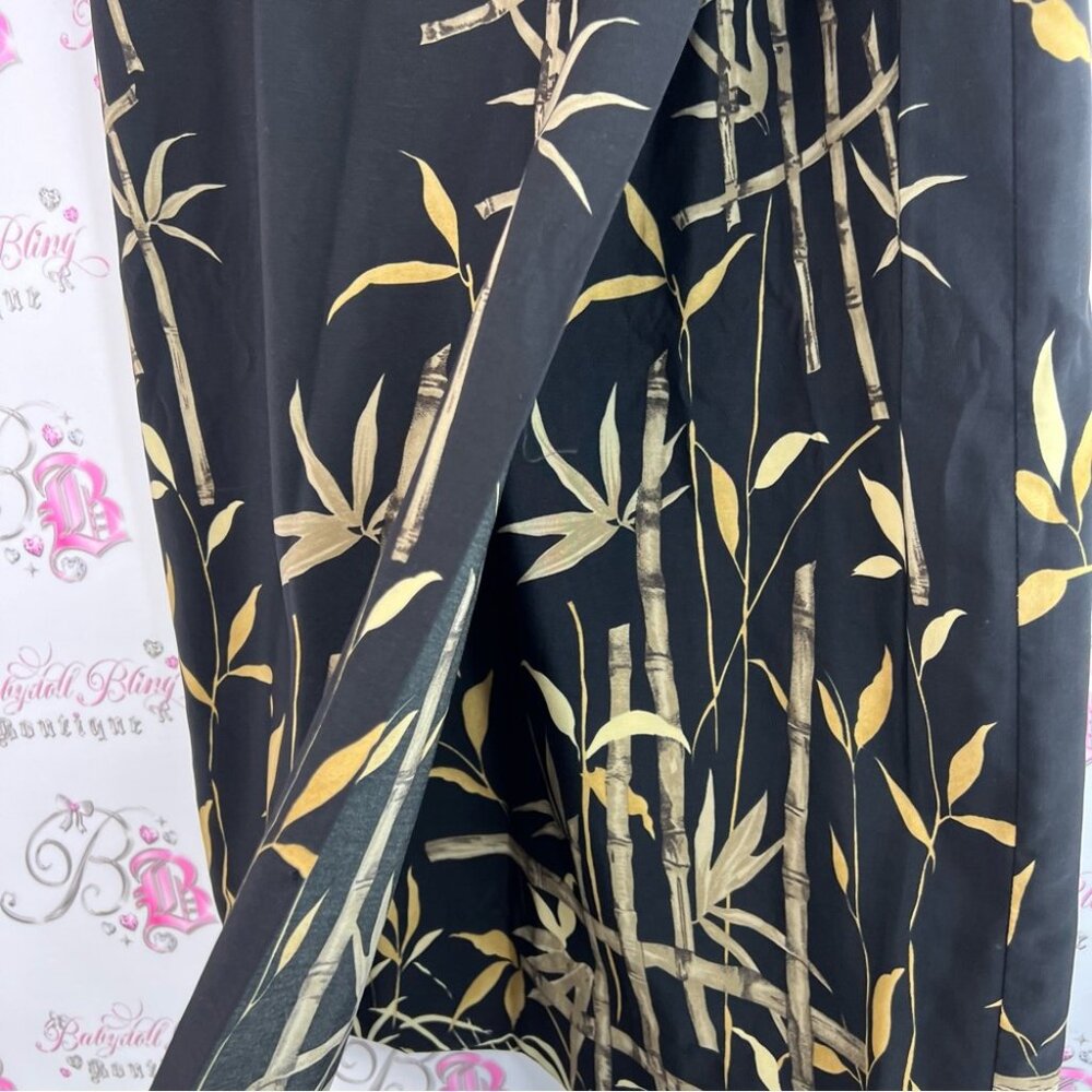 Jessica skirt bamboo sticks tropical Black and Gold Bamboo Pencil Skirt - Picture 8 of 12